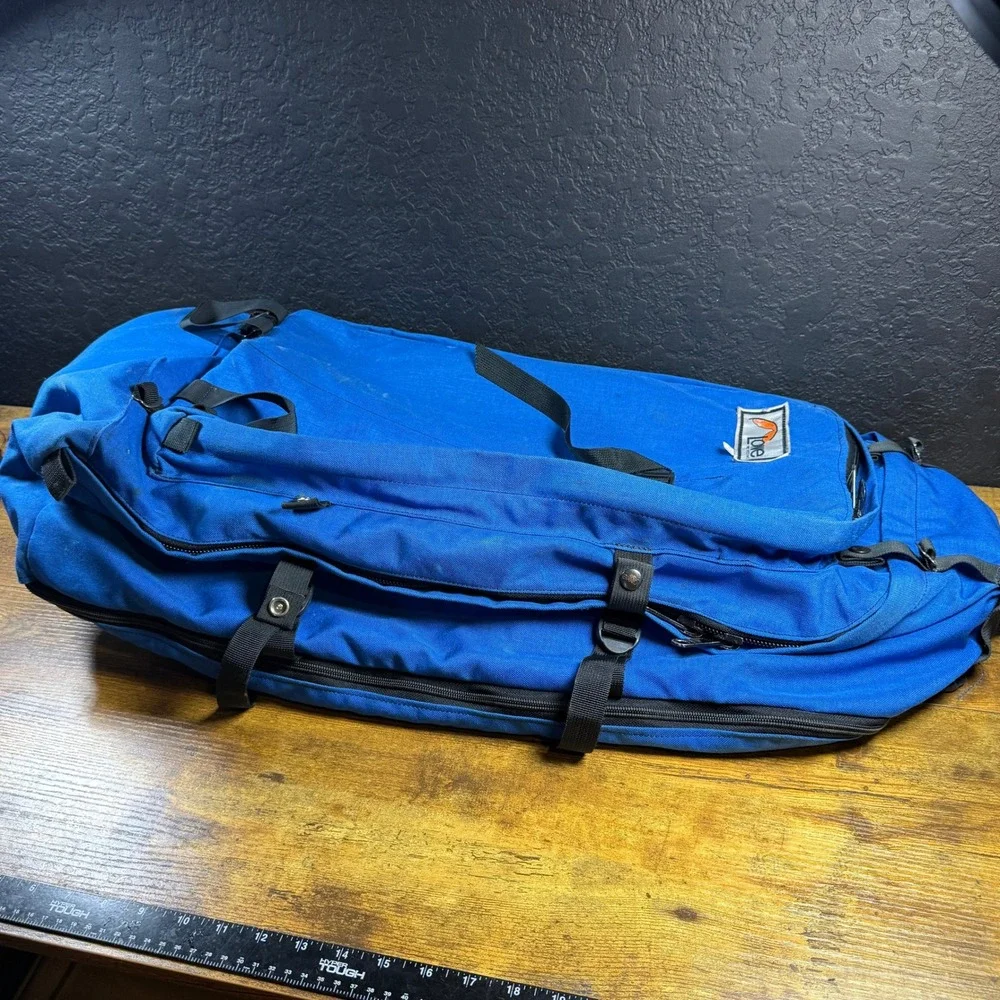 Lowe Alpine Systems Vintage Blue Nylon Convertible Backpack Duffel Bag Large